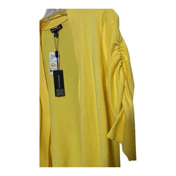 Cable & Gauge Yellow Open Front Cardigan – Women’s XL – NWT – Stein Mart Exclusi - Picture 3 of 6